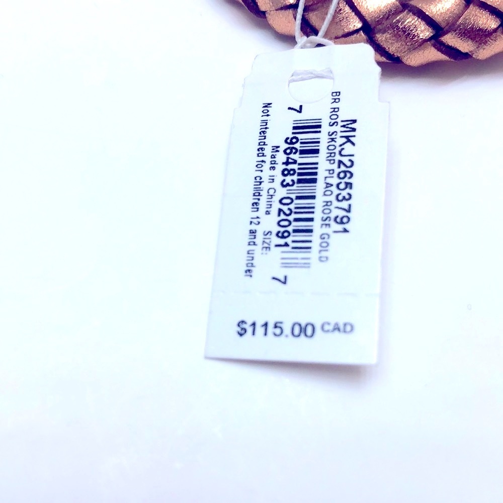 NWT MICHAEL Michael Kors Braided Leather Strap Rose Gold Tone Bracelet - Picture 8 of 9